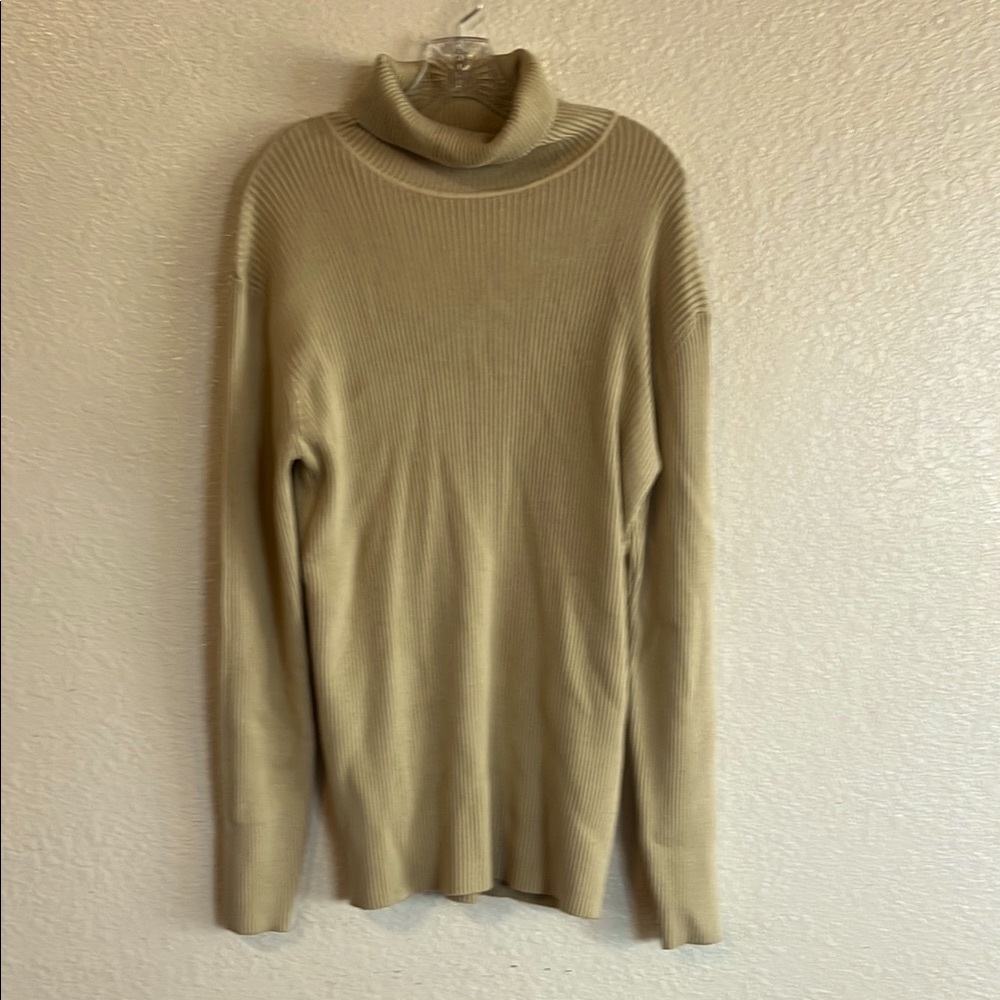 NWT Coofandy Cozy Cream Tan Turtleneck Ribbed